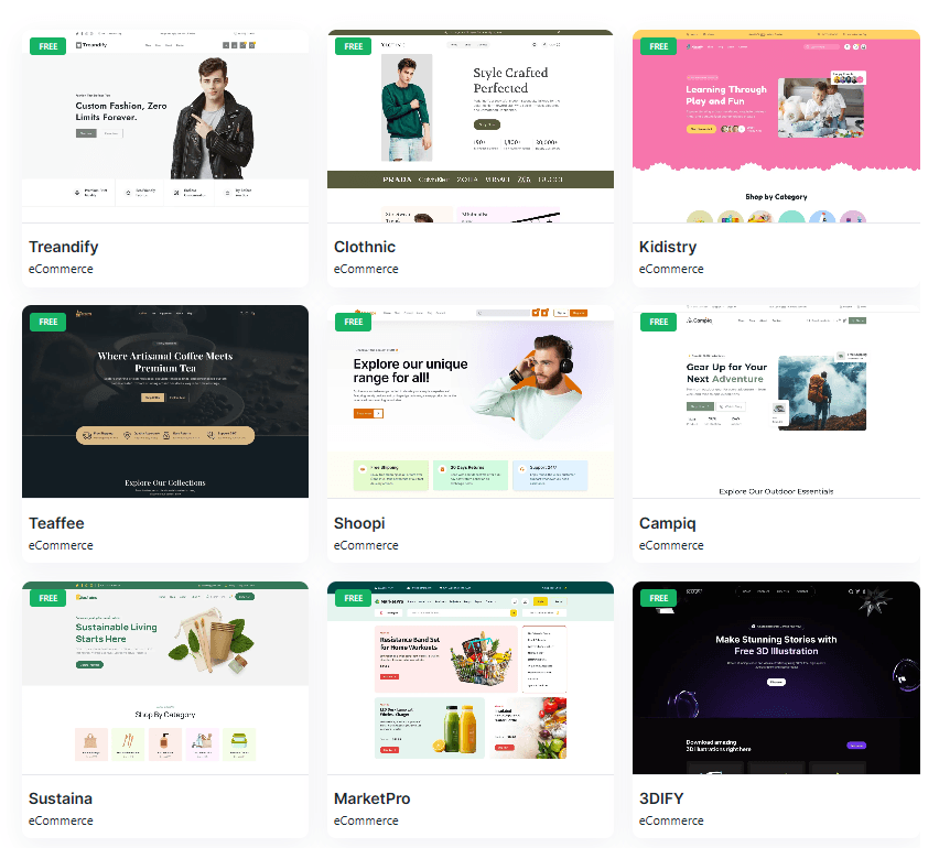 Free ECommerce Templates Free ECommerce Templates