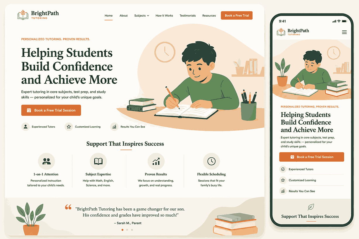 built tutoring website